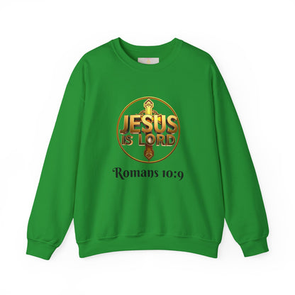 Romans 10:9 Christian Sweater – Jesus Is Lord & He Is Risen (Dark Lettering)