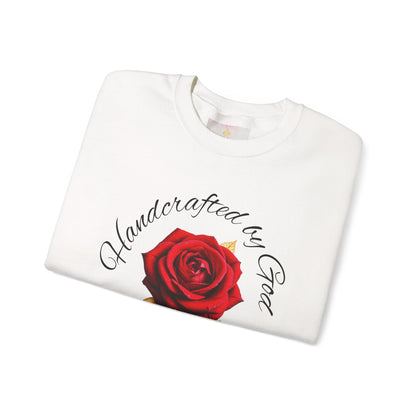 Handcrafted by God Rose Women's Sweatshirt – (Dark Lettering)