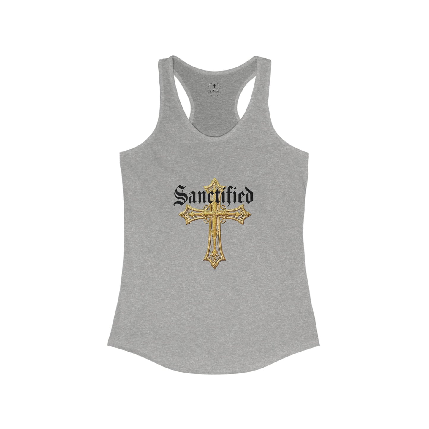 Sanctified Women's Gothic Cross Racerback Tank Top – Faith in Style