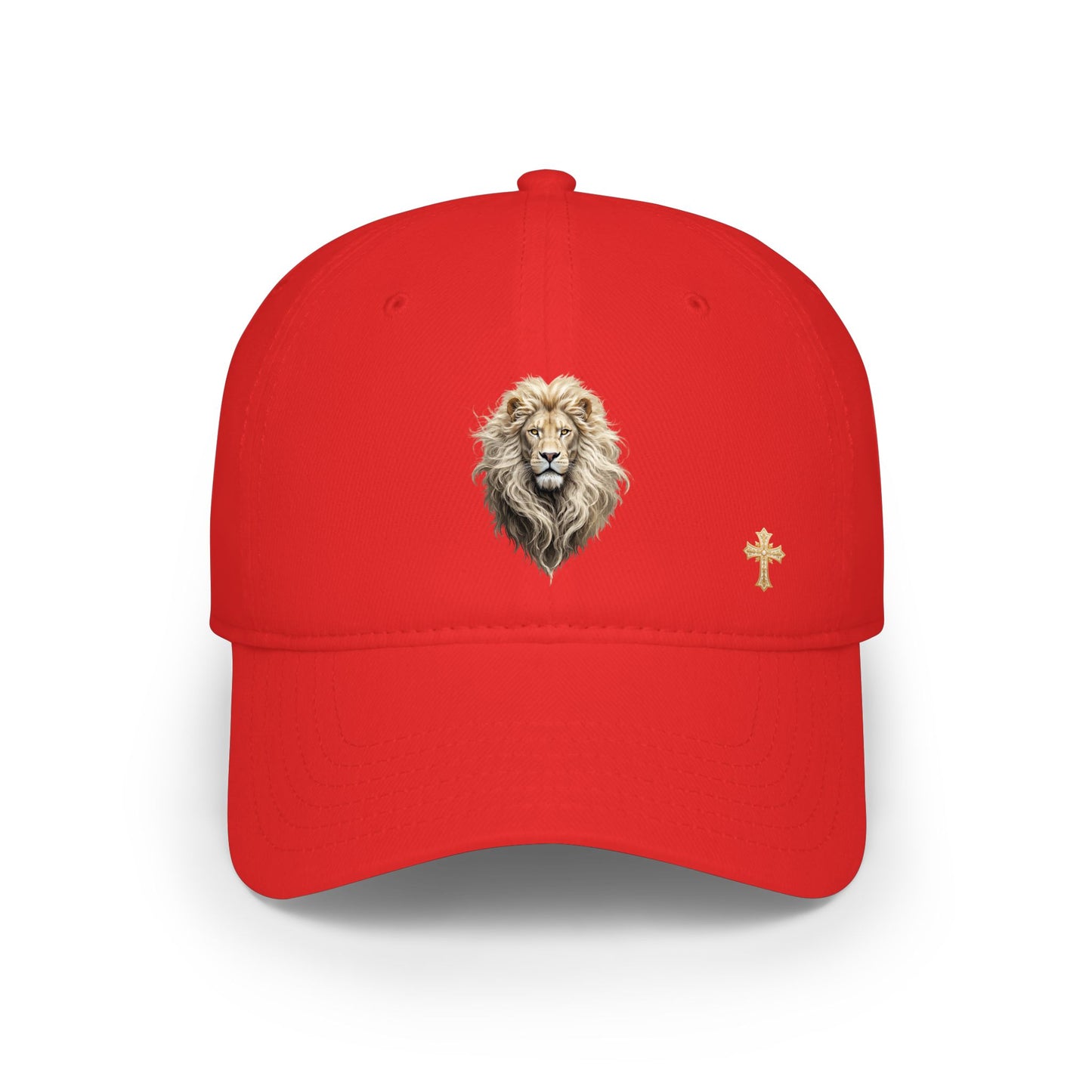 Christ is King (Lion of Judah) - Women's Baseball Cap with Gold Cross