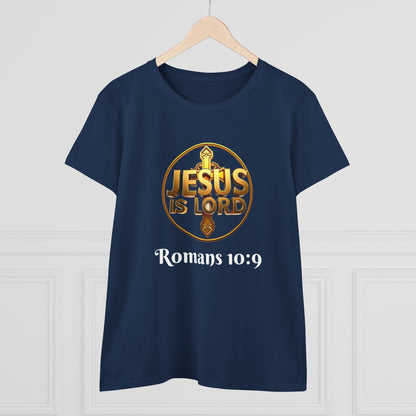 Jesus Is Lord / He Is Risen Christian Tee – Women’s Bold Faith Statement (White Lettering)
