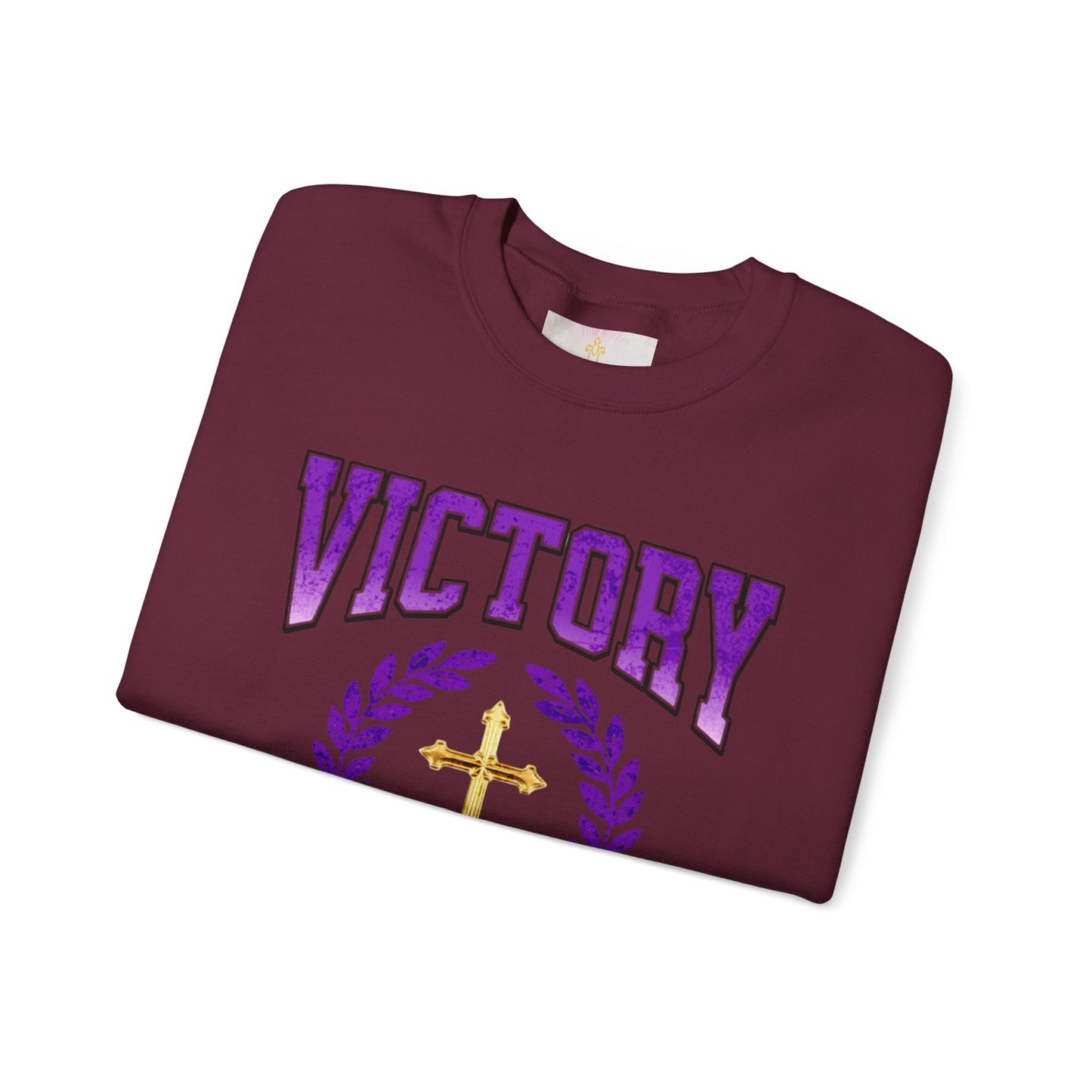 Victory in Christ Men’s Sweater – Crowned in Faith