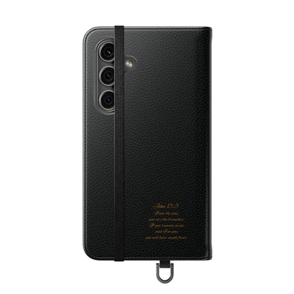 Floral Cross Wallet (black) Case for Samsung– Faith in Bloom