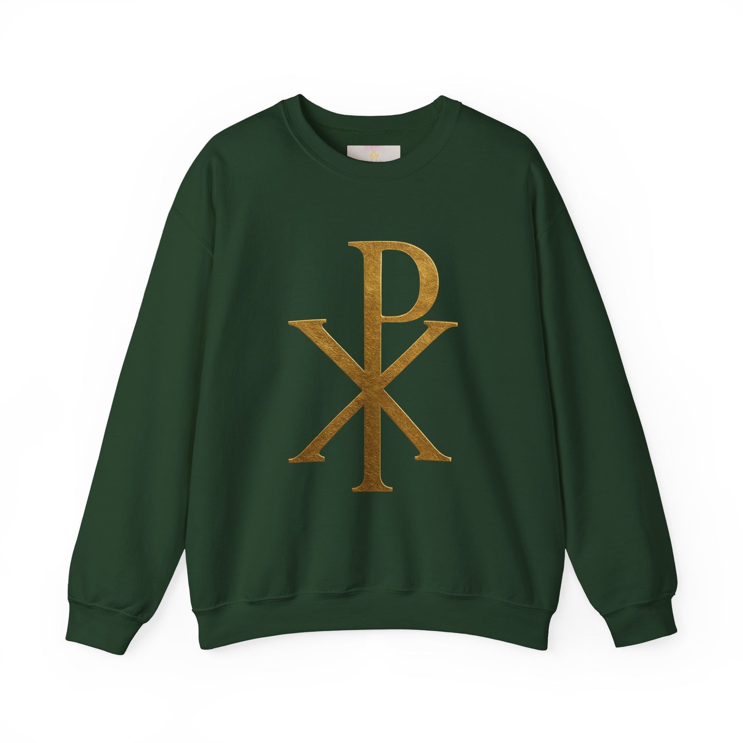 Divine Comfort – Women’s Gold Chi Rho Christian Sweatshirt