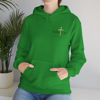 Saved Women’s Hoodie – Christian Faith Hoodie with Cross & John 3:16