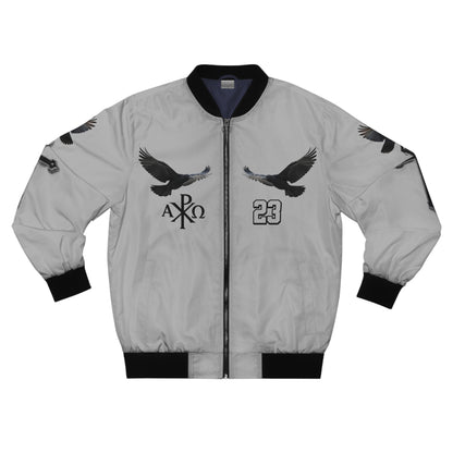 Faithful Guardians – Cross & Crows Men’s Bomber Jacket in Grey