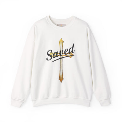 Saved Women’s Sweatshirt – Christian Faith Apparel with Cross & John 3:16