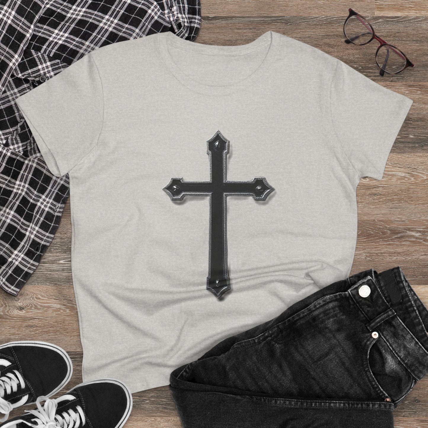 Warrior’s Black Cross Women’s Christian T-Shirt | Ephesians 6:11