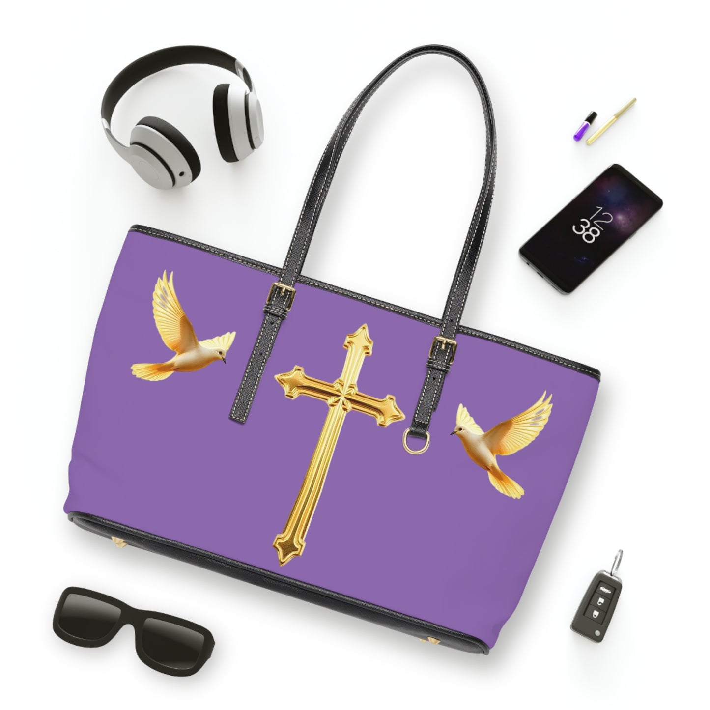 Faith, Peace, and Renewal Shoulder Bag in Mauve
