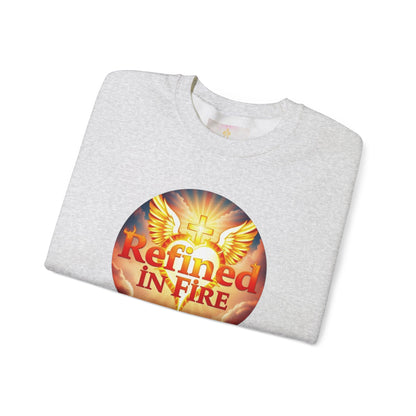 Men’s “Refined in Fire” Christian Sweatshirt – Bold Flame Design Pullover