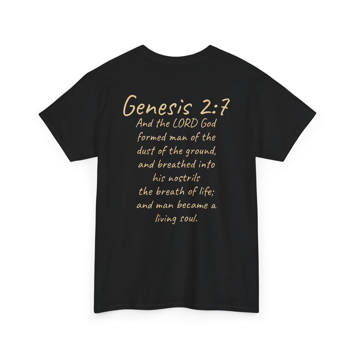 Formed from the Dust | Men’s Christian T-Shirt with Genesis 2:7 (Light Lettering)