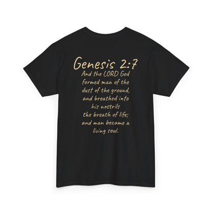Formed from the Dust | Men’s Christian T-Shirt with Genesis 2:7 (Light Lettering)
