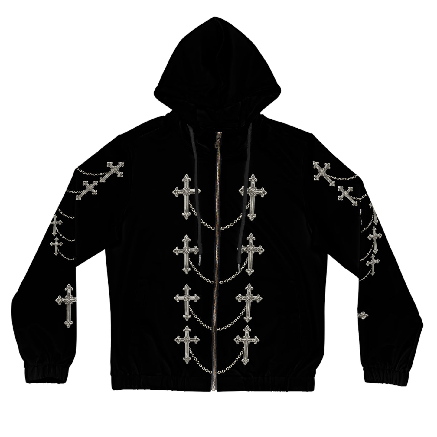 Silver Sanctuary Zip-Up Hoodie in Black - Christian Apparel