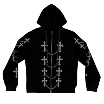 Silver Sanctuary Zip-Up Hoodie in Black - Christian Apparel