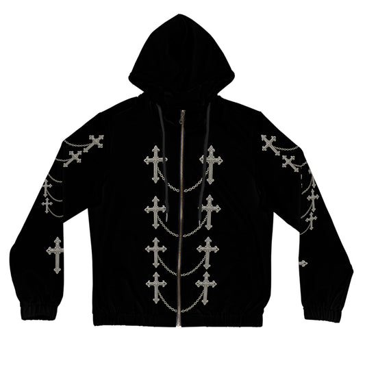 Silver Sanctuary Zip-Up Hoodie in Black - Christian Apparel