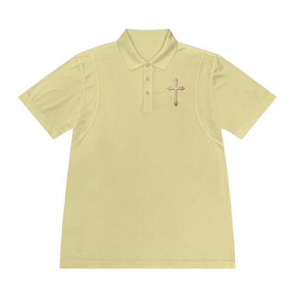 Men’s Modern Gold Cross Polo Shirt – Sleek Faith-Inspired Design