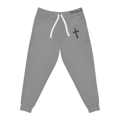 Men’s Black Cross Jogger Pants in Grey – Faith-Inspired Comfort & Everyday Style