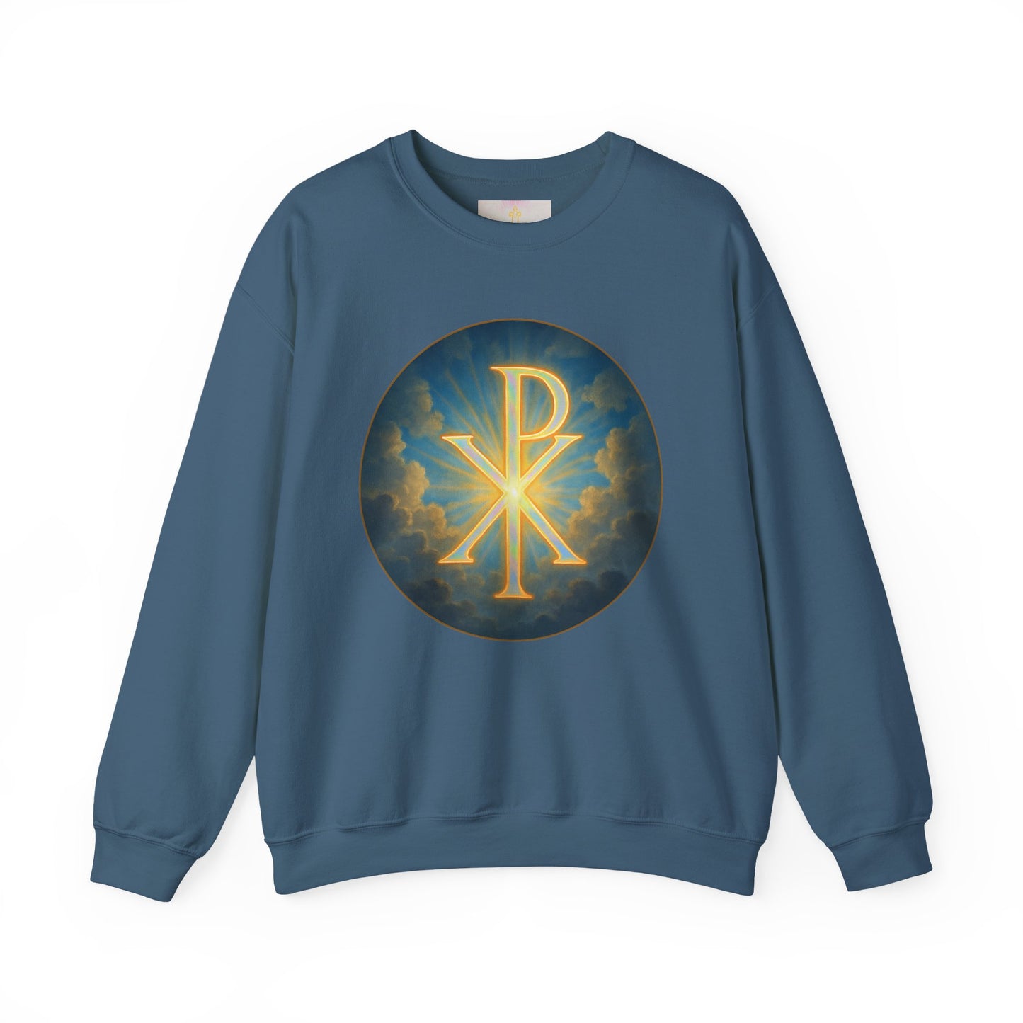 Men’s Christian Sweatshirt with Chi Rho – Classic Symbol of Faith Pullover