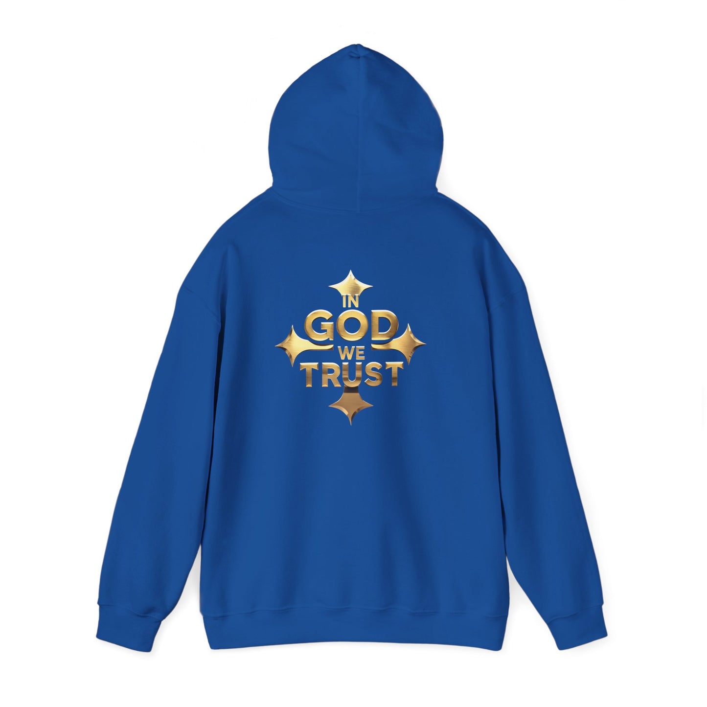 In God We Trust (Gold) - Men's Christian Hoodie with Golden Cross