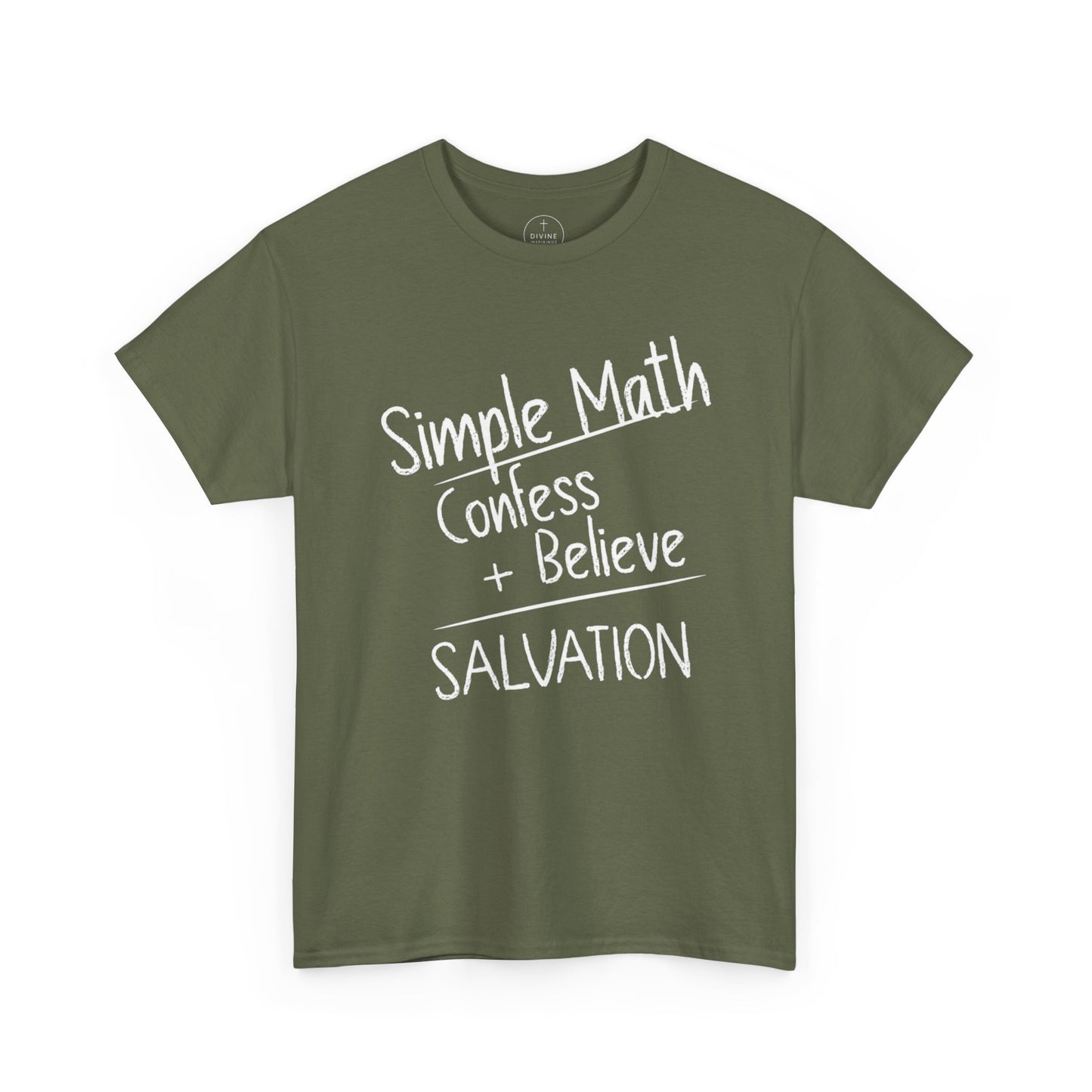 Simple Math of Salvation Men’s Christian T-Shirt (White Chalk)
