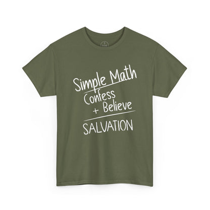 Simple Math of Salvation Men’s Christian T-Shirt (White Chalk)