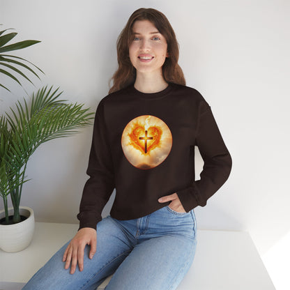 Women’s Sacred Heart Christian Sweatshirt – Symbol of Divine Love Pullover