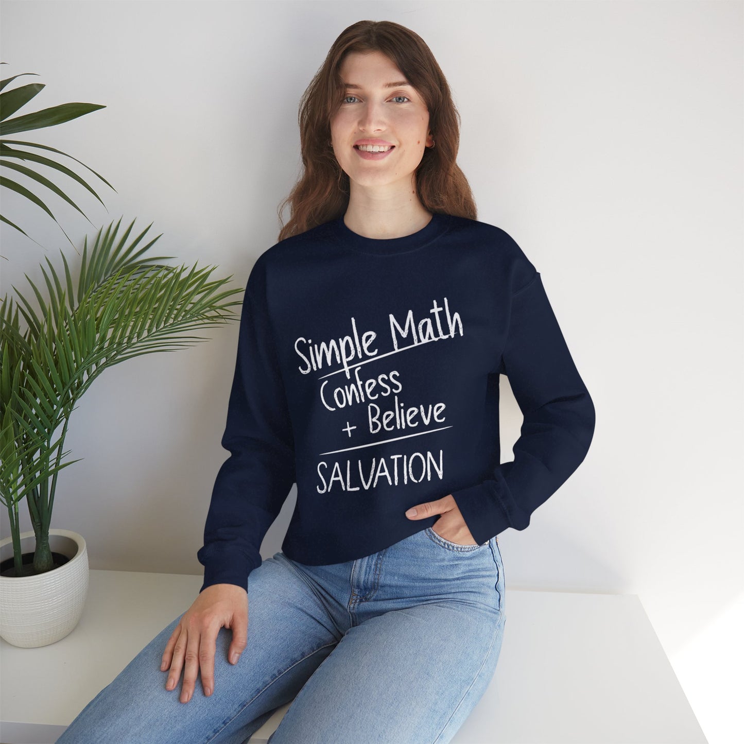 Simple Math Women’s Sweatshirt – Faith Pullover (White Chalk)