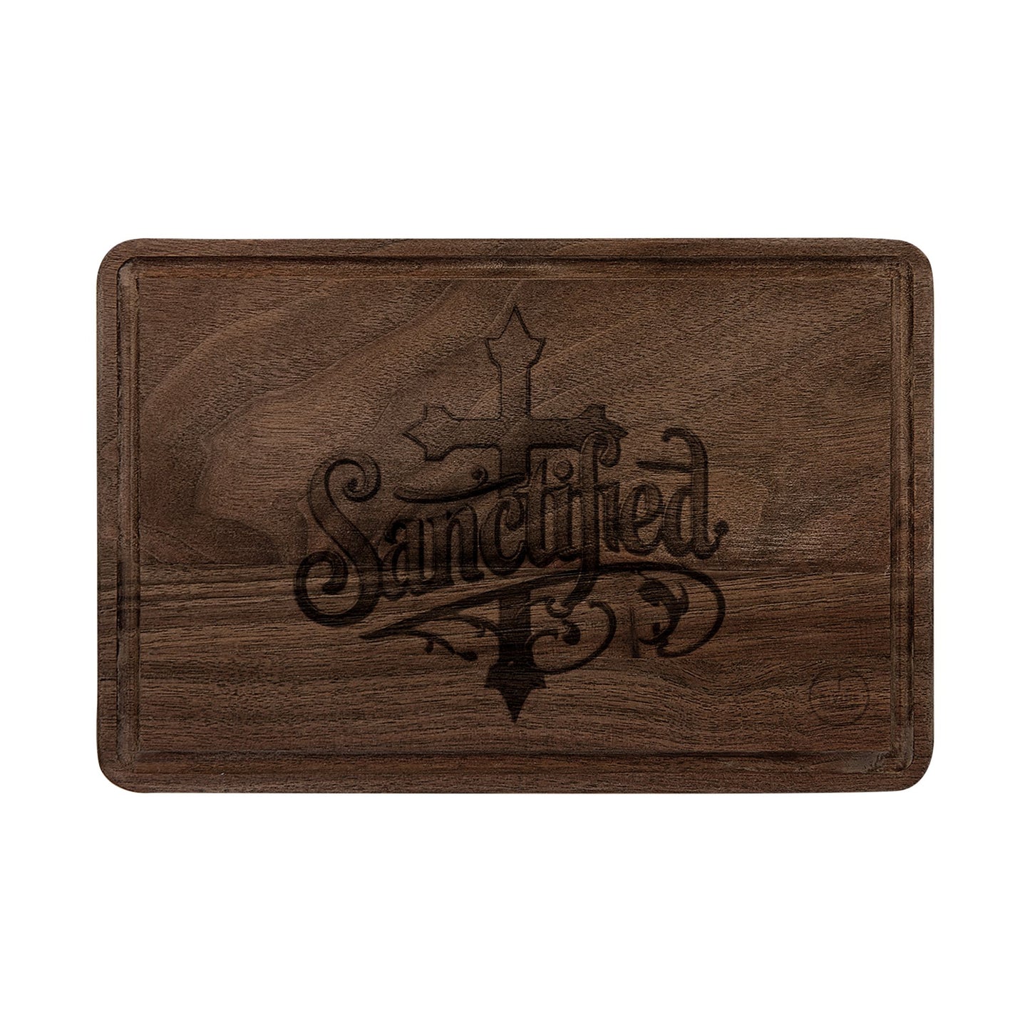 Sanctified in Christ — Inspirational Cross Cutting Board