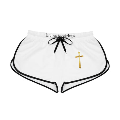 Golden Grace Women's Shorts with Gold Cross Design