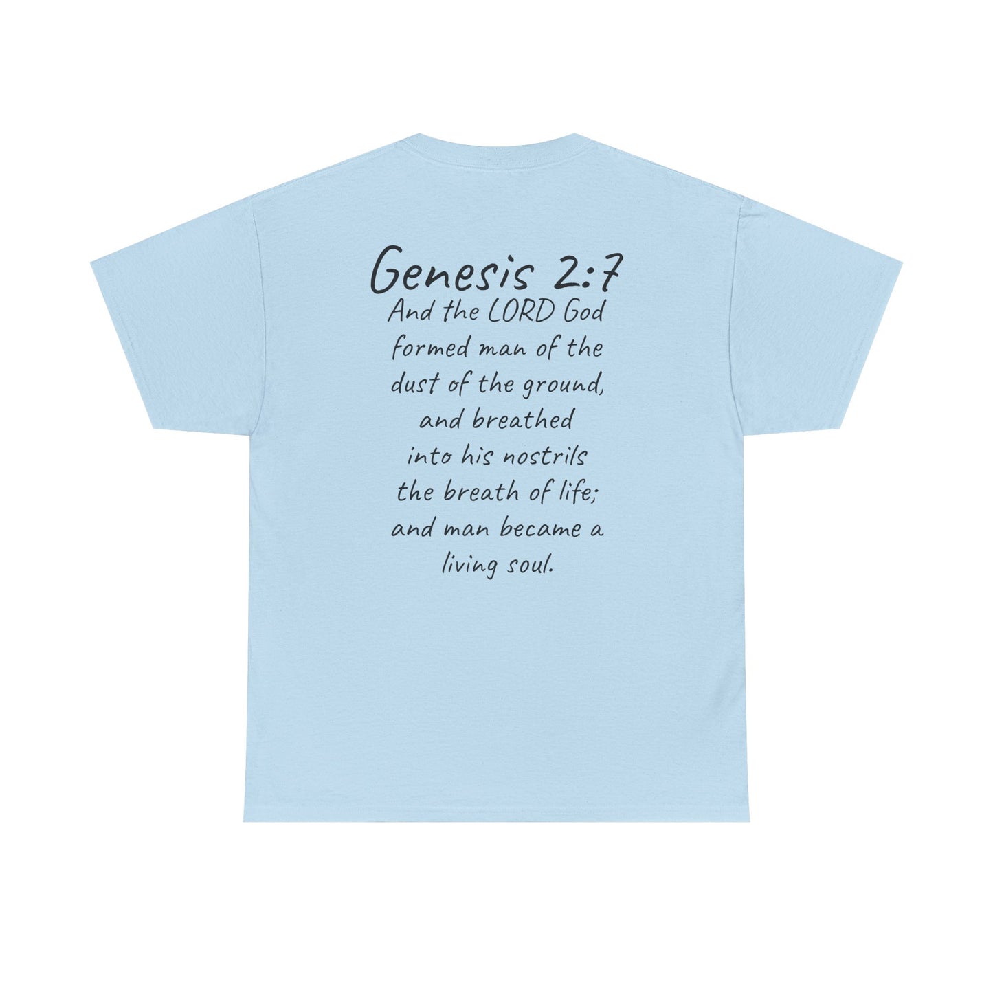 Formed from the Dust | Men’s Christian T-Shirt with Genesis 2:7 (Dark Lettering)