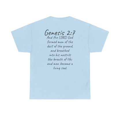 Formed from the Dust | Men’s Christian T-Shirt with Genesis 2:7 (Dark Lettering)