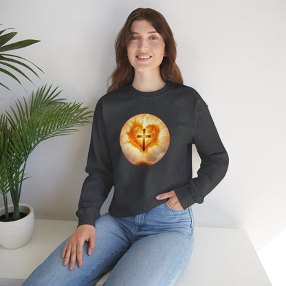 Women’s Sacred Heart Christian Sweatshirt – Symbol of Divine Love Pullover