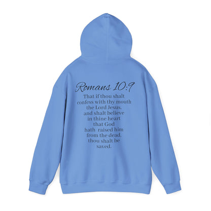 Women’s Believe Christian Hoodie – Praying Hands & Romans 10:9