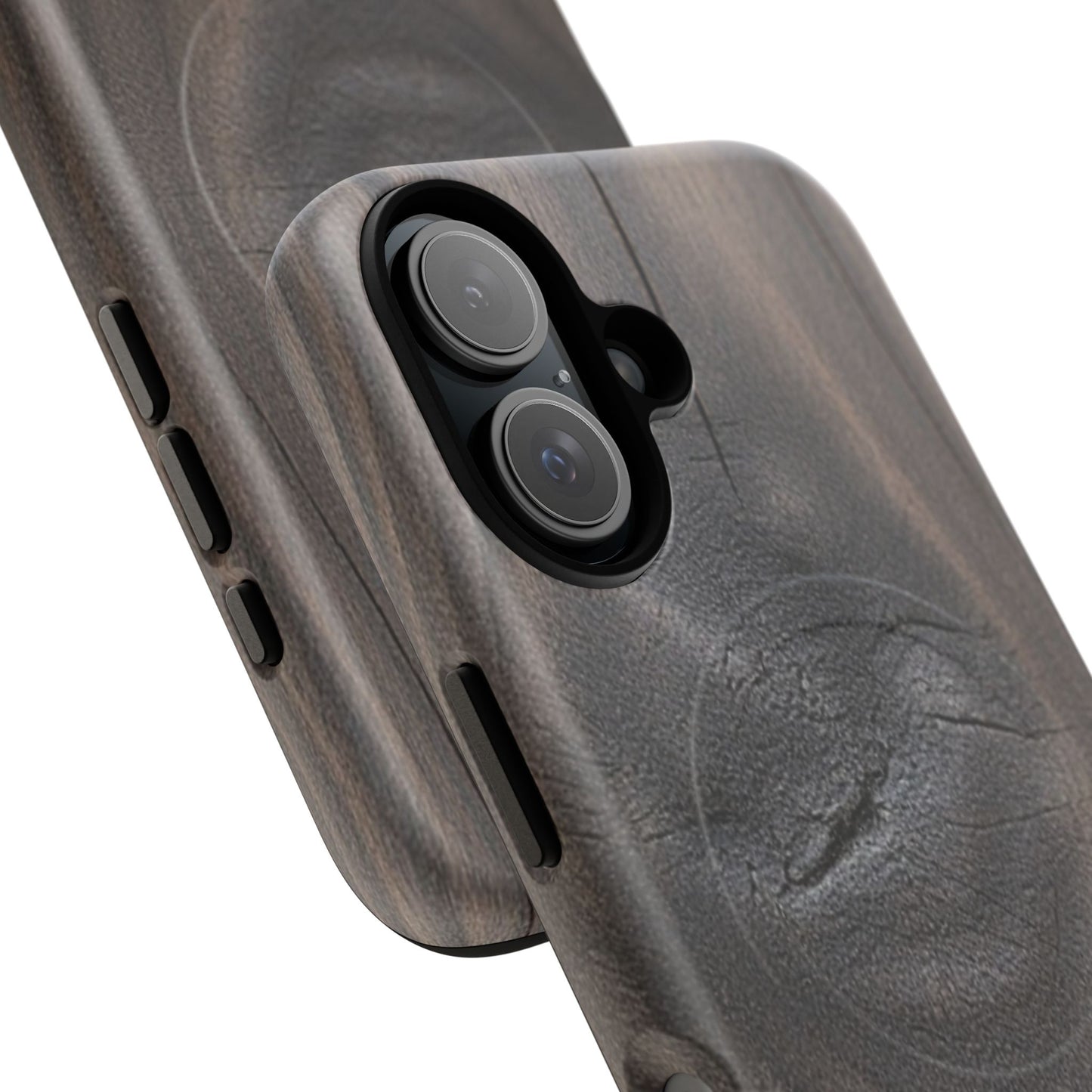 Faith Rooted in Strength – Dark Wood Grain iPhone Magnetic Tough Case