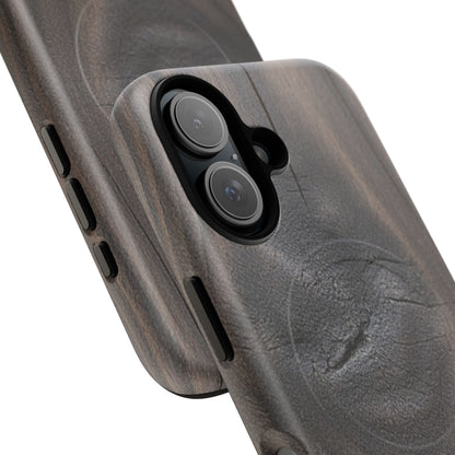 Faith Rooted in Strength – Dark Wood Grain iPhone Magnetic Tough Case