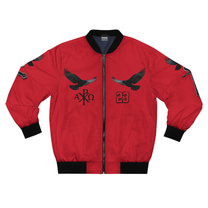 Faithful Guardians – Cross & Crows Men’s Bomber Jacket in Red