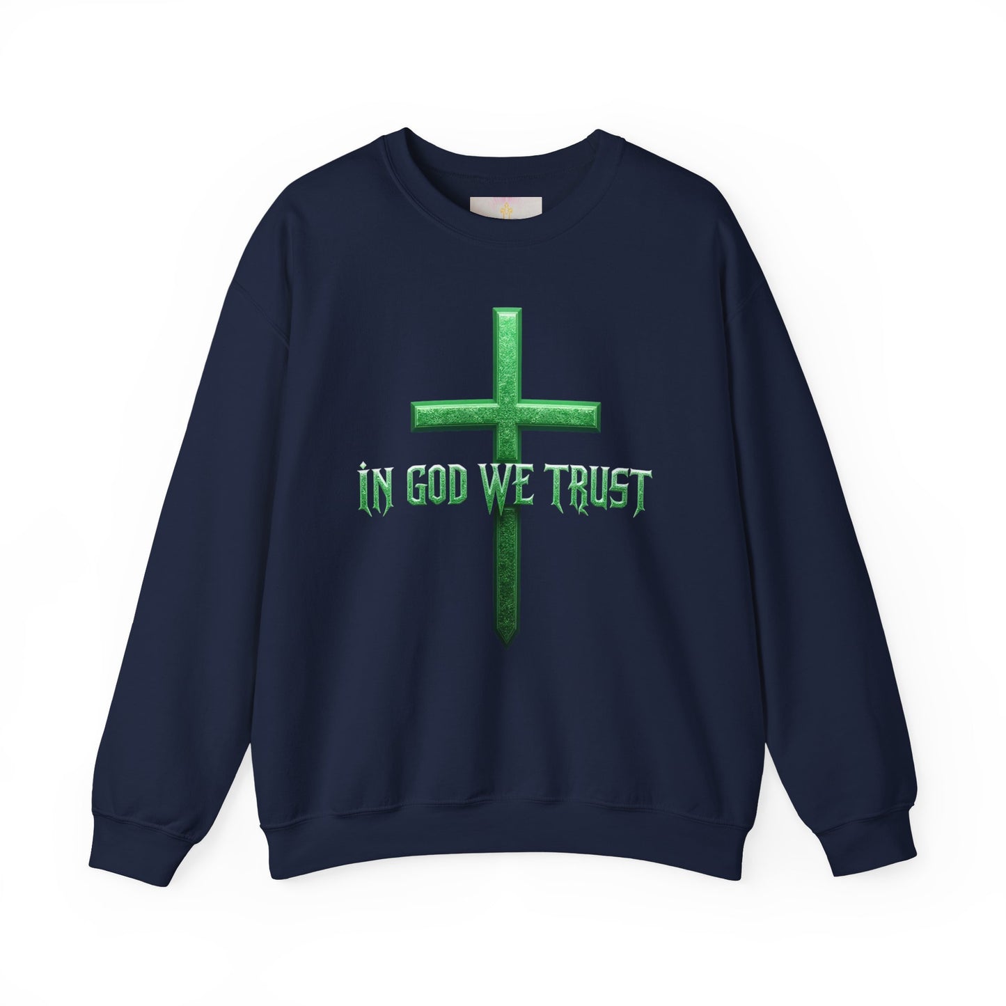 Rooted in Trust – Women’s “In God We Trust” Christian Sweatshirt with Cross