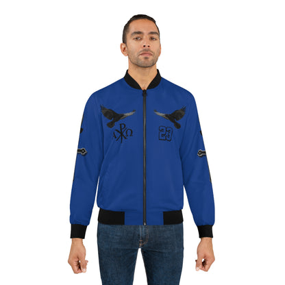 Faithful Guardians – Cross & Crows Men’s Bomber Jacket in Blue
