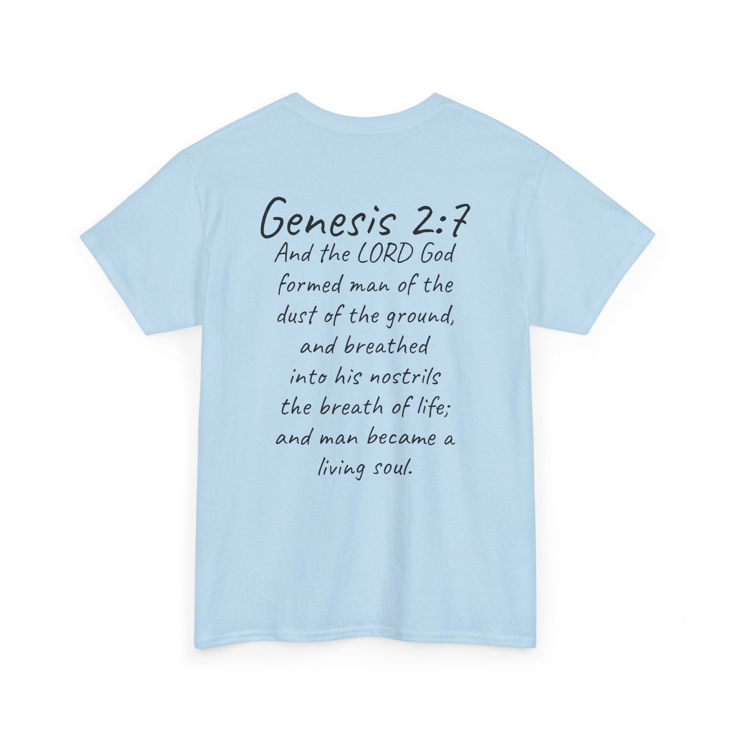 Formed from the Dust | Men’s Christian T-Shirt with Genesis 2:7 (Dark Lettering)