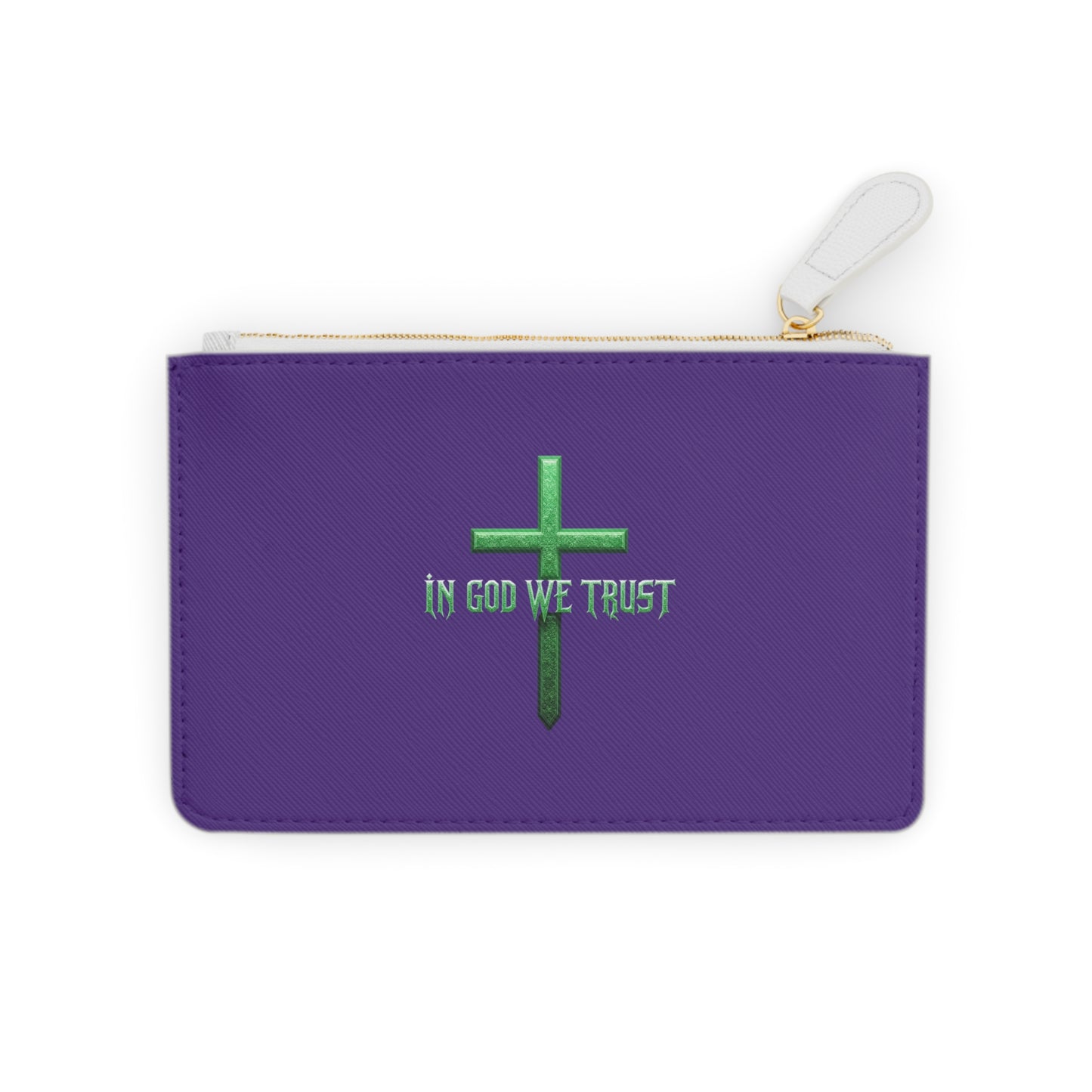 “Fortified Faith” | Women’s Mini Clutch in Purple – In God We Trust