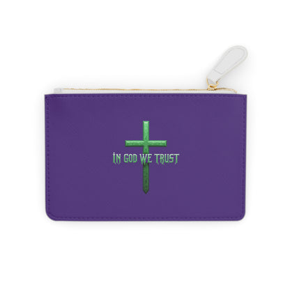 “Fortified Faith” | Women’s Mini Clutch in Purple – In God We Trust