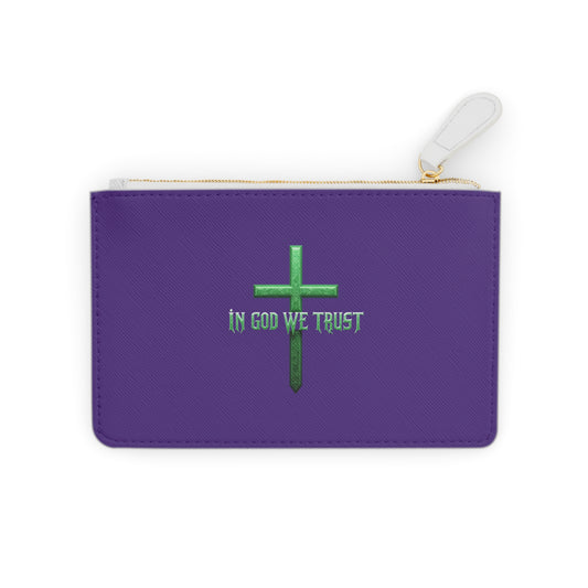 “Fortified Faith” | Women’s Mini Clutch in Purple – In God We Trust