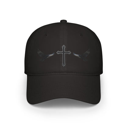 Wings of Providence” – Black Cross & Crow Embroidered Cap