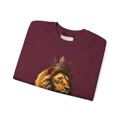 Christ is King – Women’s Christian Sweatshirt with Crowned Lion & Cross