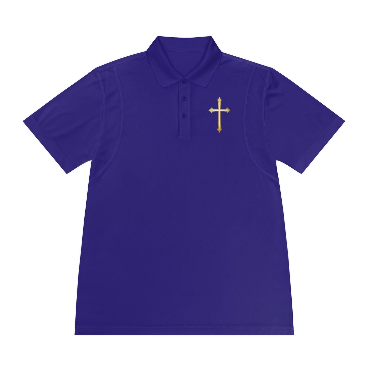 Men’s Modern Gold Cross Polo Shirt – Sleek Faith-Inspired Design