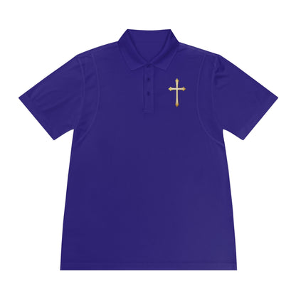 Men’s Modern Gold Cross Polo Shirt – Sleek Faith-Inspired Design