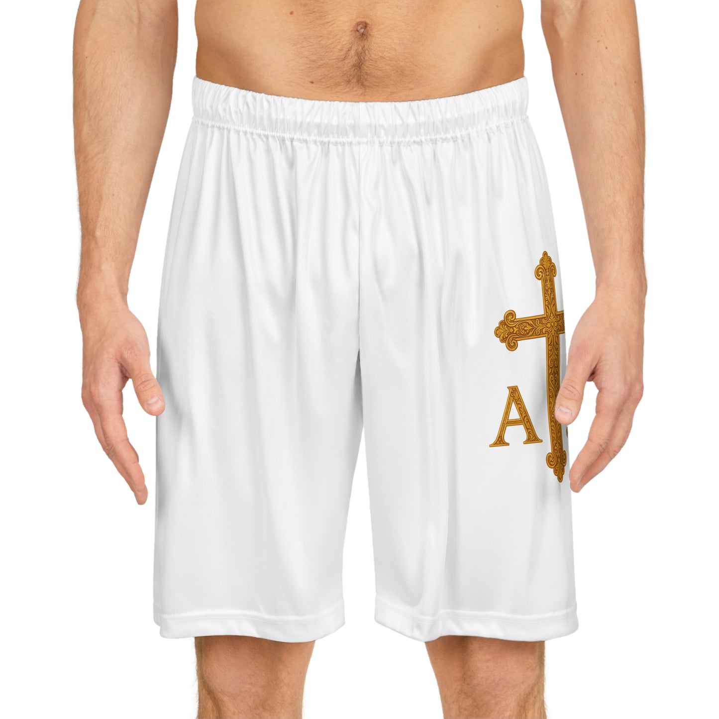 Men’s Alpha & Omega Basketball Shorts – Faith-Inspired Symbolism