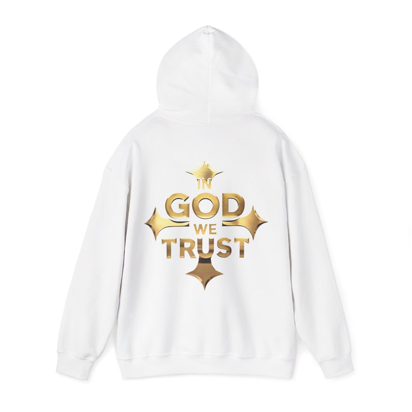 Bold Faith in Gold – “In God We Trust” Christian Men’s Hoodie