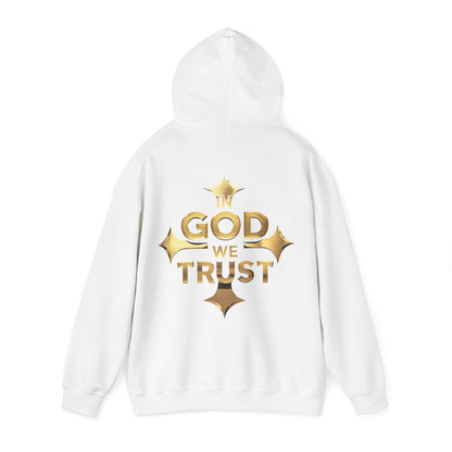 Bold Faith in Gold – “In God We Trust” Christian Men’s Hoodie