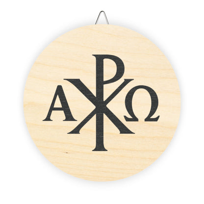 The Beginning and the End – Chi Rho Faith Wood Sign